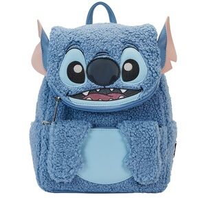 Loungefly Disney Stitch Plush Pocket Mini Backpack
